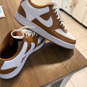 Nike White and Tan Sneakers